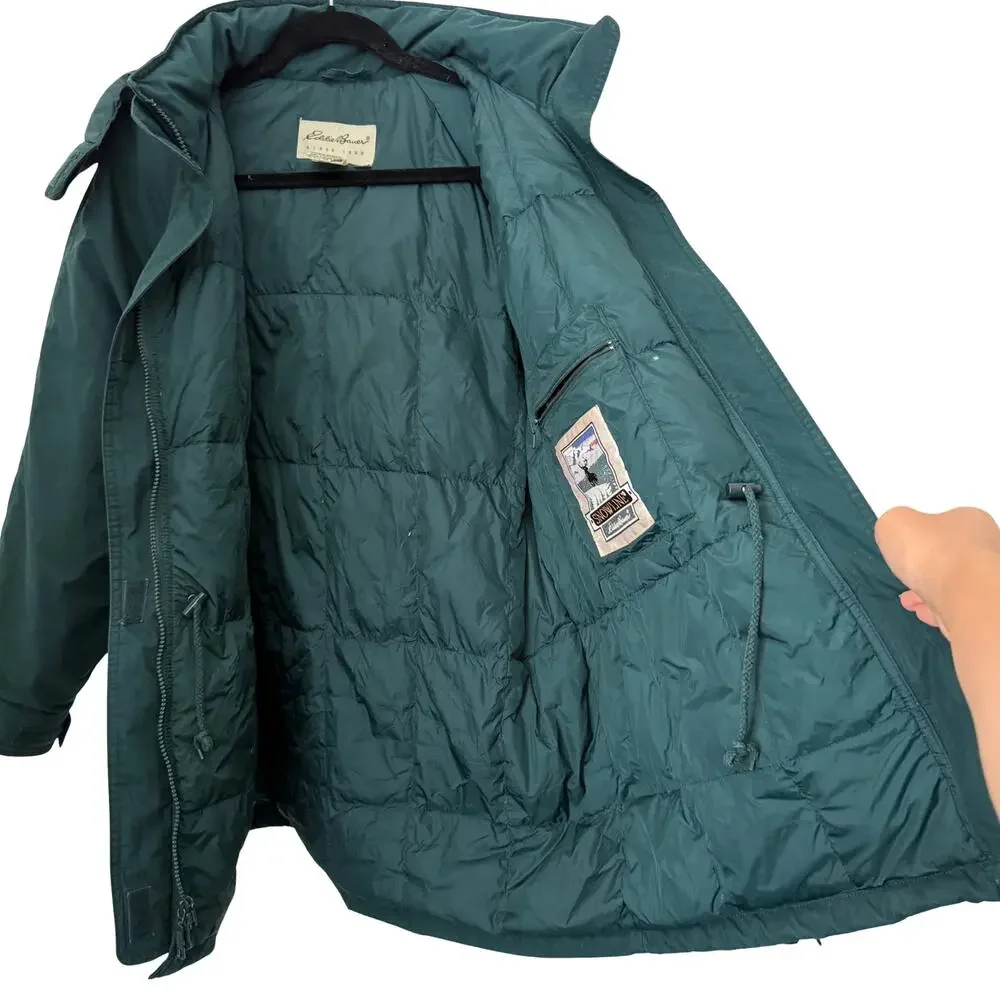 Eddie Bauer Green Snowline Goose Down Puffer Jacket Medium Gorpcore Vintage 90s